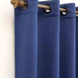 Ariana Blue Black Out Long Door Curtain image 3