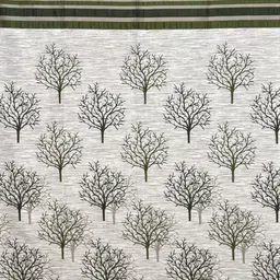 Homefab India Green & Off White Set of 2 Floral Room Darkening Window Curtain image 5