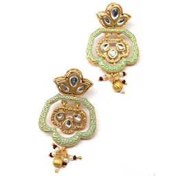 ODETTE Gold-Plated Kundan-Studded & Beaded Jewellery Set image 3