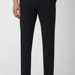 van heusen Men Slim Fit Dark Blue Polyester Trousers-picture-23