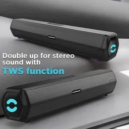 HOPPUP X1 with BTv5.3, RGB LEDS, TWS Function & 2 Full Range Drivers 24 W Bluetooth Soundbar image 5