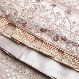 Fabcartz Embellished Sequinned Semi-Stitched Lehenga & Unstitched Blouse With Dupatta image 3