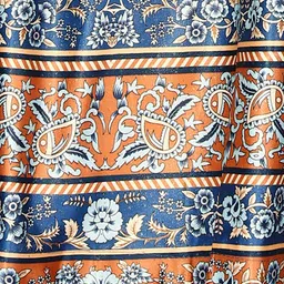 Kaizen TEXO FAB Navy Blue & Orange Printed Semi-Stitched Lehenga & Unstitched Blouse With Dupatta image 4