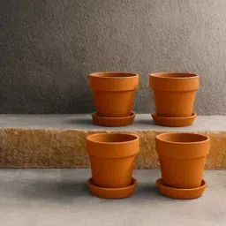 the handicraftian 4 Pcs Red Terracotta 4.5 Inchs Planters-picture-16