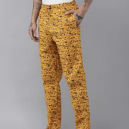 pepe jeans Puma Men Yellow & Black Printed Lounge Pants image 2