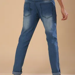 Campus Sutra Men Blue Super Low Distress Light Fade Stretchable Jeans image 3