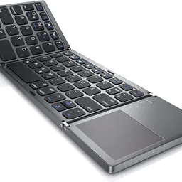 microware B033 Foldable Bluetooth Keyboard with Touch Pad Mouse Wireless, Wired USB Handheld Multi-device Keyboard Compatible with Laptop, iPad, Tablet-picture-37