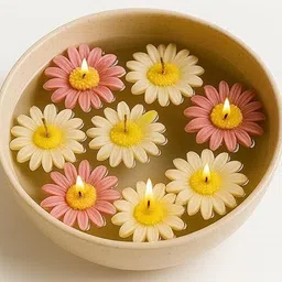 alite mart Floating Flower Candles / Candles for Bowl Decor Candle-picture-25