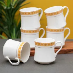 Clay Craft Fine Ceramic Bobby Regal Tea/Coffee Cup Set Of 6 - 180 ml each image 1