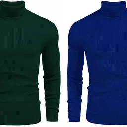 Men Self Design High Neck Multicolor Sweater-image-19