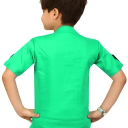 BAESD Boys Typography Printed Mandarin Collar Tailored Jacket With Attached T-shirt image 3