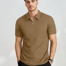 belpatra Men Solid Polo Neck Polyester Brown T-Shirt-picture-11
