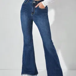 tyffyn Women Boot-Leg High Rise Blue Jeans image 1