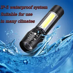 sebon Rechargeable Led Torch Light with Blinking mode and Side Light-SH1 Torch image 3