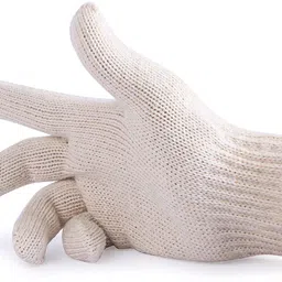 mehta safety Reuseble Washable Safety Cotton Knitted Hand Yarn Thred Made Gloves For Men Women Nylon Safety Gloves image 3