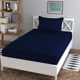 sadashiv 300 TC Satin Single Striped Flat Bedsheet-picture-13