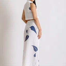 Bee Boe Printed Shirt Collar Casual Top With Skirt image 5