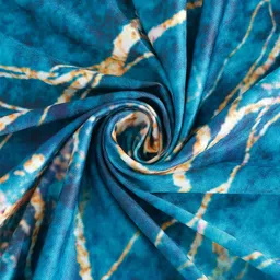 Cortina Teal Blue & Yellow Abstract Printed 2 Seater Sofa Cover image 4