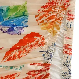 Aura Green & Beige Printed Stretchable Two Seater Sofa Cover With Arms image 2