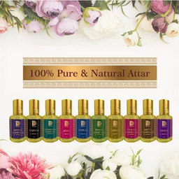 Duze Unisex Set Of 2 Natural Shamama Kasturi Alcohol Free Attar with roller 6ml image 5