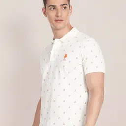 U.S. Polo Assn. Typography Printed Polo Collar Pure Cotton Casual T-Shirt image 3