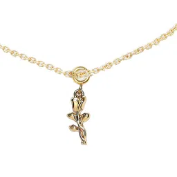 OOMPH Gold Plated Rose Shaped Charm Anklet image 2