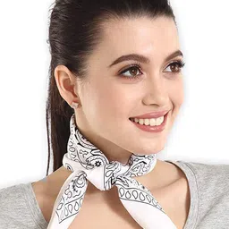 aadikart AadikartPack Of 2 Orange Coloured & White Paisley Printed Cotton Bandanas image 3