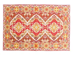 BLANC9 Red & Off White Printed Cotton Carpet image 4