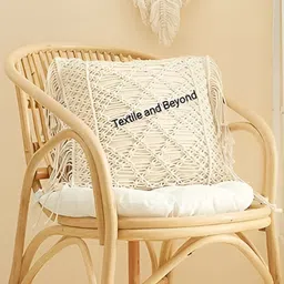 Textile and Beyond Off White Cotton Square Cushion Covers image 2