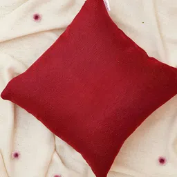 FABURAA 5 Pcs Red Jute Square Cushion Covers image 4