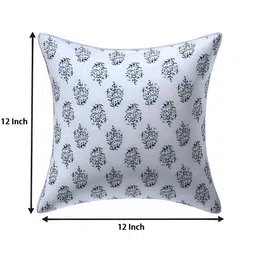 Texstylers Teal 5 Pieces Floral Square Cushion Covers image 4