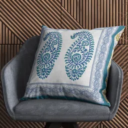 BLOCKS OF INDIA Blue & Yellow Set of 5 Ethnic Motifs Square Cushion Covers image 3