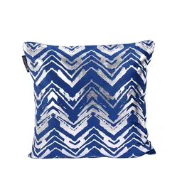 ROMEE Blue & Silver-Toned Set of 5 Velvet Square Cushion Covers image 5
