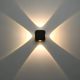 SPARK WORLD Yellow & Black Textured Square Shaped Outdoor Lamp image 4