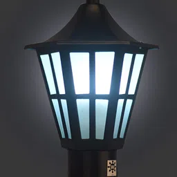 Areezo Black & White Textured Outdoor Gate Light image 3