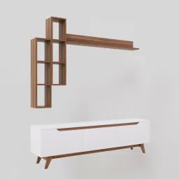 mintwud from pepperfry D3 Tv Unit In And White Finish image 5