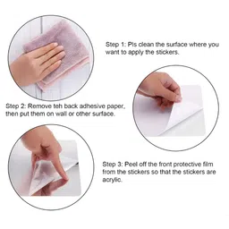 Wall1ders Gold Toned 40 Pcs Jali Pattern Mirror wall stickers image 2