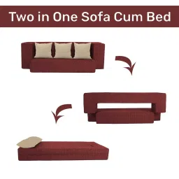 usha shriram Addo 14 Inch Foam (72x44) In Maroon Colour Queen Size Sofa Cum Foldable Mattress image 5