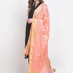 SOUNDARYA Striped Dupatta with Gotta Patti image 4