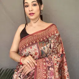Panzora Kalamkari Digital Print Saree image 4