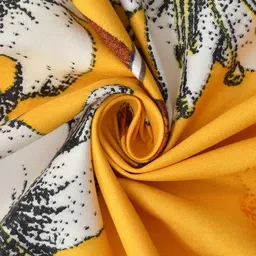 MORADO Mustard & White Floral Printed 210 TC Single Bedsheet with 1 Pillow Covers image 4