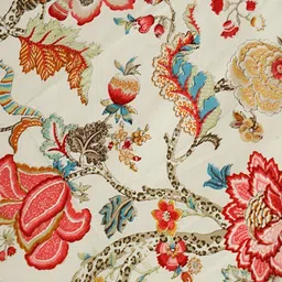 Srijee Decors Red & White Floral 250 TC Fitted King Bedsheet With 2 Pillow Covers image 4