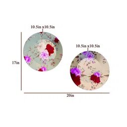 homscape Set of 2 Decorative Wall Plates With Rose Flower image 2