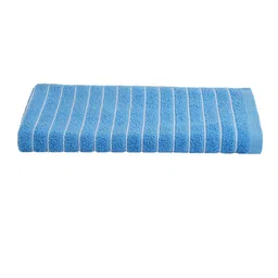 Welspun Blue & White Pure Cotton 250 GSM Light Weight Bath Towel image 3