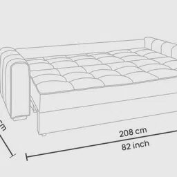 casacraft from pepperfry Calliro Convertible Sofa Cum Bed in Cream Colour image 3