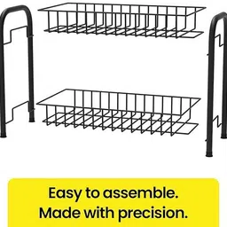 riprap Containers Kitchen Rack 2-Tier Iron Kitchen Spice Rack Organizer Space Saving Storage for Condiments Iron image 4