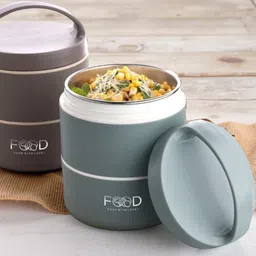 nhb boutique Quick Carry Insulated Lunch Box/Tiffin for Office, School & Travel 2 Containers Lunch Box image 1