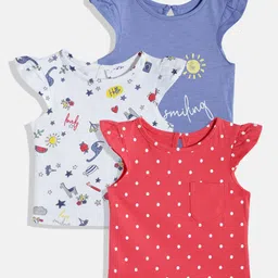 mothercare Girls Pack of 3 Printed Pure Cotton T-shirts-picture-41