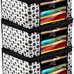 Champaran Industries Non Woven BlackSaree Cover Pack Of 3 Cotton Laundry Bag-image-76