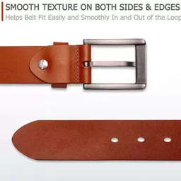 roadster Men Formal Tan Genuine Leather Belt image 4